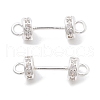 Brass Micro Pave Clear Cubic Zirconia Connector Charms KK-B134-43S-1