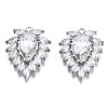 Brass Micro Pave Clear Cubic Zirconia Pendants ZIRC-S069-007P-1
