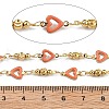 Brass Heart Link Chains KK-D368-03G-F-2