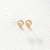 Elegant Flat Round Stainless Steel Stud Earrings DL3437-6