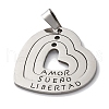 201 Stainless Steel Pendants STAS-Q342-50P-2
