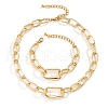 Oval Alloy & Aluminum Link Chain Necklaces & Link Bracelets Sets FS-WG10066-01-1