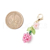 Flower Bud Glass Pearl & Seed Beads Pendant Decorations HJEW-MZ00275-05-3