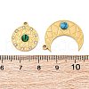 2Pcs 2 Styles 304 Stainless Steel Pave Dyed Synthetic Turquoise and Malachite Pendants STAS-H235-02G-3