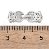 Anti-Tarnish 925 Sterling Silver Micro Pave Clear Cubic Zirconia Fold Over Clasps STER-P060-40P-3