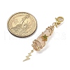 Wire Wrapped Nuggets Electroplated Natural Quartz Crystal Pendant Decorations HJEW-JM03127-09-3
