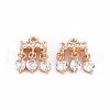 Rack Plating Brass Micro Pave Clear Cubic Zirconia Charms KK-T060-37-RS-2