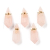 Faceted Natural Rose Quartz Pendants G-H252-D07-1