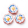 Handmade Porcelain Flower Beads PORC-J008-04D-1