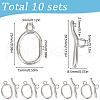 SUNNYCLUE 10Sets 304 Stainless Steel Toggle Clasps STAS-SC0008-84-2