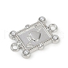 Brass & White ABS Plastic Imitation Pearl Playing Card A Connector Charms KK-M322-23P-2