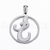 304 Stainless Steel Pendants STAS-K162-051P-1