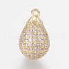 Brass Micro Pave Cubic Zirconia Pendants ZIRC-G123-55-3