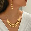 Vintage Brass Double Layer Gold Coin Tassel Necklaces & Dangle Earrings Sets for Women TB7513-4