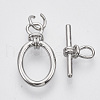 Brass Toggle Clasps KK-T051-16P-NF-3