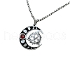 Crescent Moon Triskelion Knot 304 Stainless Steel Pearl Pink Cubic Zirconia Pendant Box Chain Necklaces for Women FS-WGED6A1-01-1