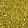 Yellow 11/0 Grade A Round Transparent Glass Seed Beads X-SEED-Q007-F35-2