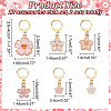 12Pcs 6 Style Alloy Enamel Sakura & Peach & Plum Blossom Charm Locking Stitch Markers HJEW-PH01645-2