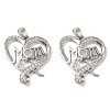 Mother's Day Electrophoresis Brass Micro Pave Cubic Zirconia Pendants KK-D061-07P-1