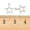 925 Sterling Silver Hollow Star Charms STER-B005-38P-3