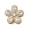 Brass Pave Cubic Zirconia 5-Petal Flower Multi-Strand Links KK-I276-30G-02-1