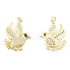 Brass Micro Pave Clear Cubic Zirconia Pendants ZIRC-N039-243-1
