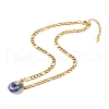 Natural Lapis Lazuli Donut Pendant Necklace NJEW-JN03815-04-4