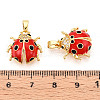Brass Micro Pave Cubic Zirconia Pendants KK-N257-58G-3