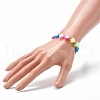 Handmade Polymer Clay Heart Beads Stretch Bracelets BJEW-JB06560-02-3