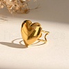 304 Stainless Steel Box Cuff Rings for Women RJEW-M074-02B-G-1