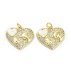 Brass Micro Pave Clear Cubic Zirconia Pendants KK-L213-016G-1