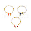 Brass Cubic Zirconia Stretch Bracelets BJEW-K278-03G-2