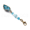 Ocean Theme Alloy Charm & Glass Beads Pendant Decorations HJEW-JM03158-05-4