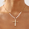 Alloy Rhinestone Pendant Necklaces for Women NJEW-U013-10G-02-1