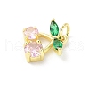 Brass Micro Pave Cubic Zirconia Pendants KK-Z101-06G-3