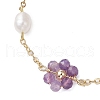 4Pcs Natural Gemstone & Shell Pearl Beaded Link Bracelet Sets for Women BJEW-TA00556-4