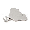 Non-Tarnish 304 Stainless Steel Pendants STAS-A086-03P-2