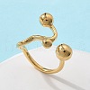 304 Stainless Steel Round Cuff Rings for Women RJEW-A063-01B-G-1