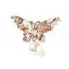 Butterfly with Plastic Imitation Pearl Enamel Pin JEWB-I020-01KCG-2