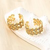 Brass Micro Pave Clear Cubic Zirconia Cuff Earrings EJEW-K309-10G-1