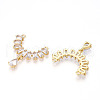 Brass Micro Pave Cubic Zirconia Pendants KK-N254-238G-2