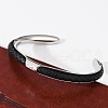 304 Stainless Steel Microfiber Leather Cord Cuff Bangles BJEW-D304-14P-01-5
