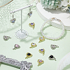 DELORIGIN 16Pcs 8 Colors Glass Melting Heart Pendant PALLOY-DR0001-02-4