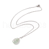 Teardrop Copper Wire Wrapped Natural Gemstone Pendants Necklace NJEW-JN03927-4