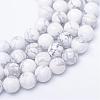 Round Natural Howlite Bead Strands G-R345-10mm-18-1