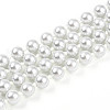 8.2MM Baking Painted Pearlized Glass Pearl Round Beaded Long Necklaces HY-T002-03A-5