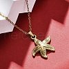 Starfish 304 Stainless Steel Pendant Necklaces NJEW-M096-21G-4