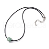 Natural Mixed Stone & Glass Seed Beads Cluster Flower Pendant Necklaces NJEW-MZ00095-5