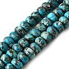 Synthetic Silver Line Turquoise Beads Strands G-L617-E03-4x6mm-2