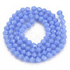 Opaque Solid Color Glass Beads Strands GLAA-Q080-4mm-B12-2